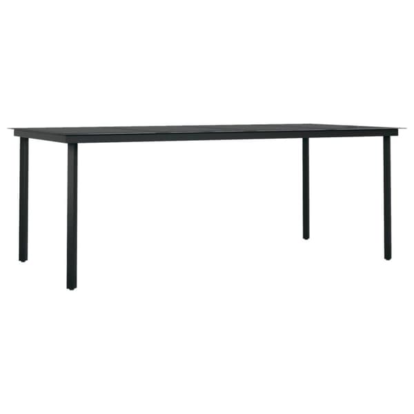vidaXL havebord 200x100x74 cm stål og glas sort