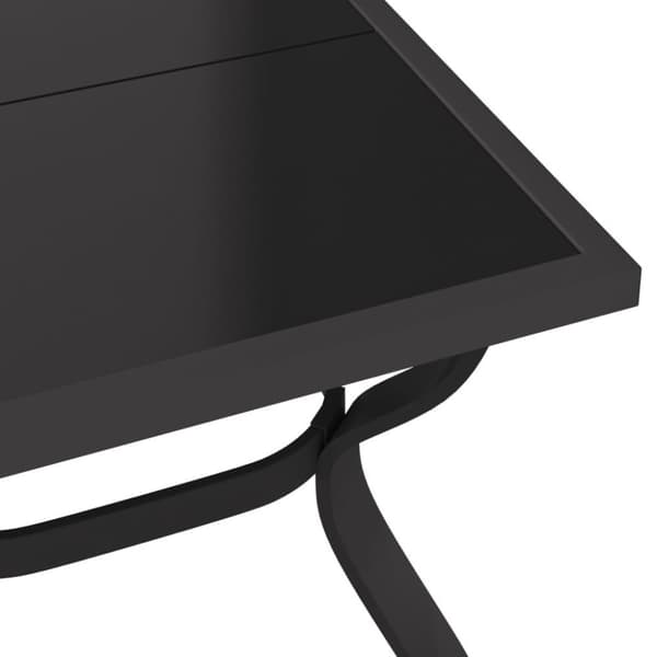 vidaXL Trädgårdsbord grå och svart 140x70x70 cm stål och glas