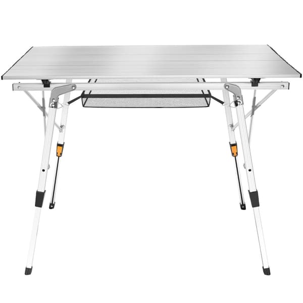 Foldebord Tina aluminium, højdejusterbart - sølv
