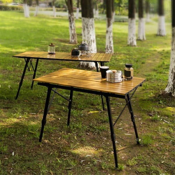 90x52cm Udendørs klapbord campingbord Roll Up Top