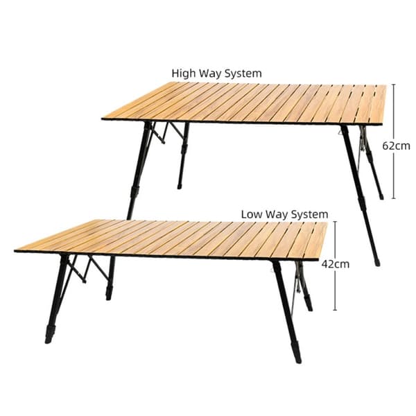 90x52cm Udendørs klapbord campingbord Roll Up Top