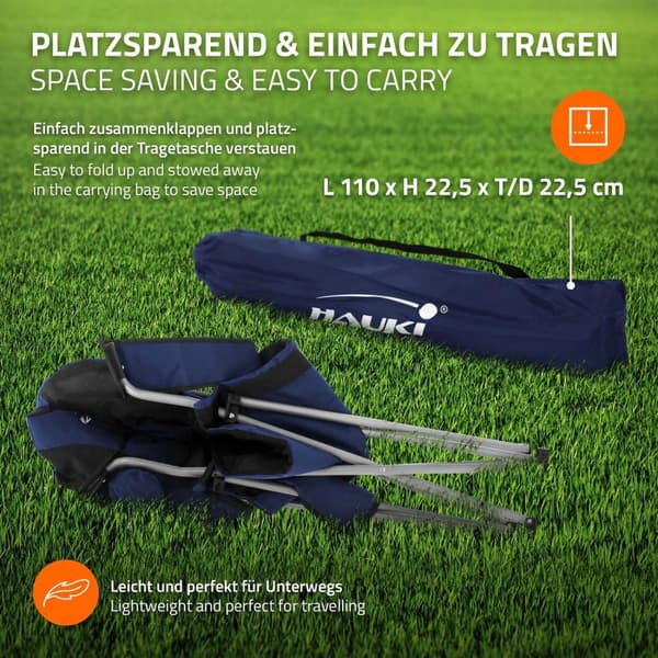Campingset 3-delat med hopfällbart bord beige och 2 campingstolar blå HAUKI