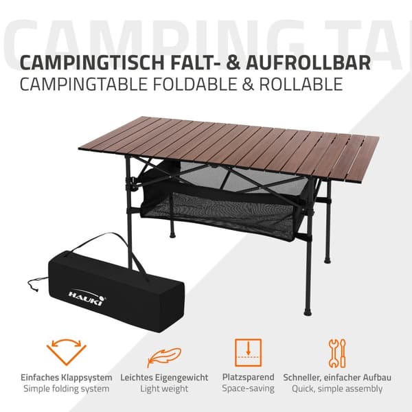 Sammenklappeligt campingbord 118x55x64,5 cm Brun aluminium Hauki