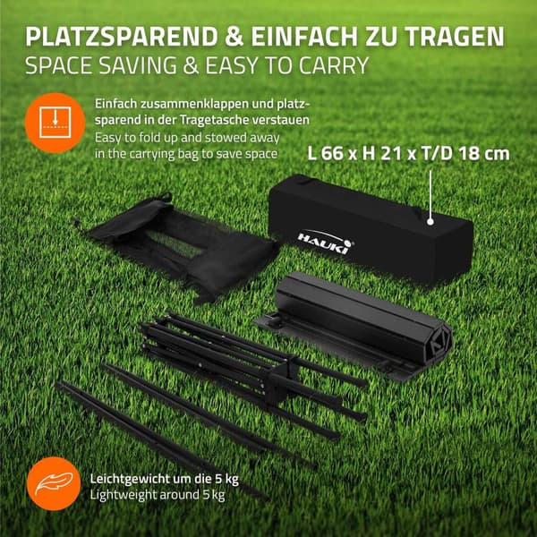 Hauki campingmöbel set 3 st. campingbord hopfällbart svart med 2 campingstolar svart, camping set för 2 personer med bärväska, hopfällbart