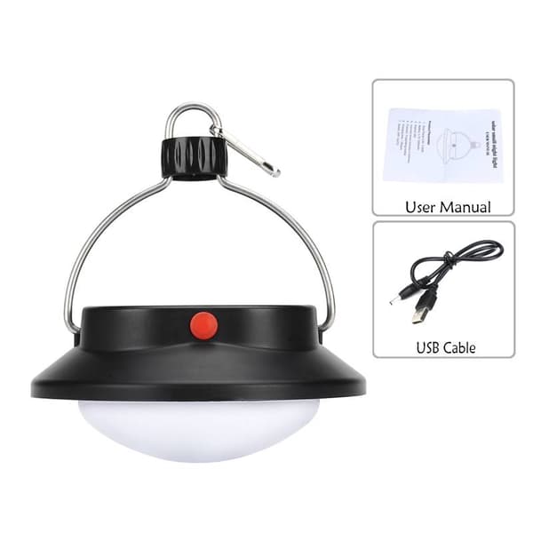 360° LED solcells-campinglykta, 5 lägen, 1200mAh, 360 lm