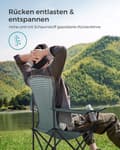 Miniatyrbild 3 av 7: Campingstol med fodrad sittgrön svart