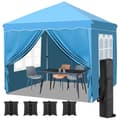 Pikkukuva 1 / 2: Aurinkovarjo paviljonki, kannettava, sateenkestävä, Sininen