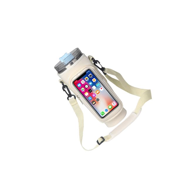INF Vannflaskebærepose med telefonlomme for Stanley 40oz Beige