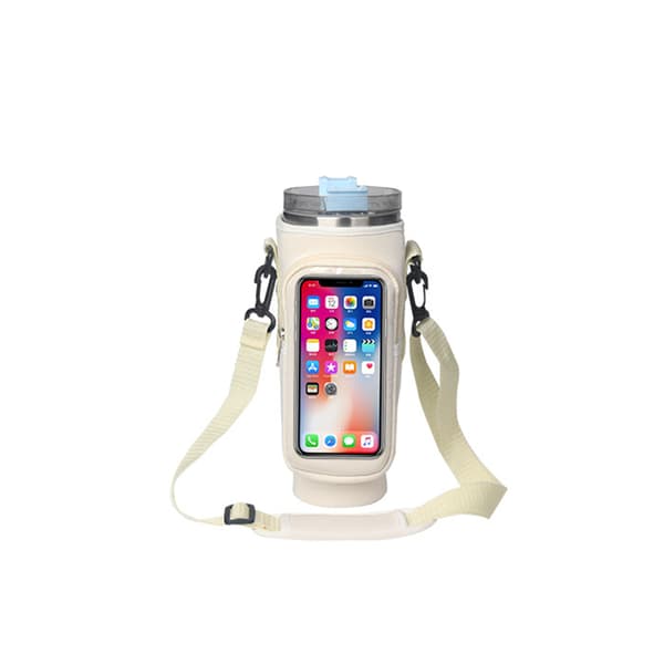 INF Vannflaskebærepose med telefonlomme for Stanley 40oz Beige