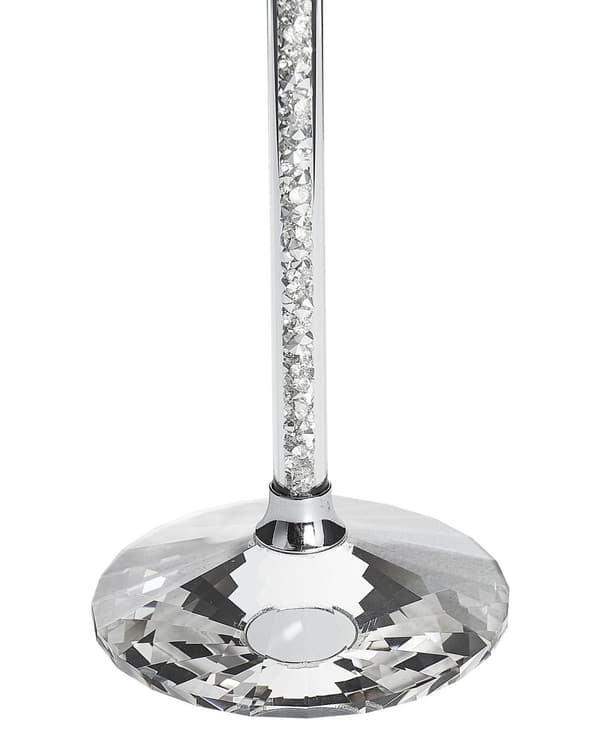 Kynttilänjalka hopea lasi metalli ⌀ 8 x 23 cm pyöreä kruunukynttilöille glamour