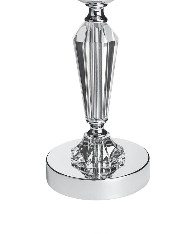 Lysestage Sølv Metal Glas 42 cm Glam Transparent Holder Spiseborde og Kommode Indretning Tilbehør Inspiration