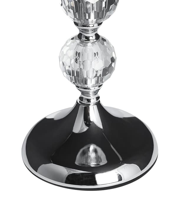 Ljusstake Metall Silver 37 cm Kristallstativ