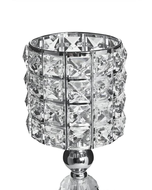 Ljusstake Silver Metall Glas Glam