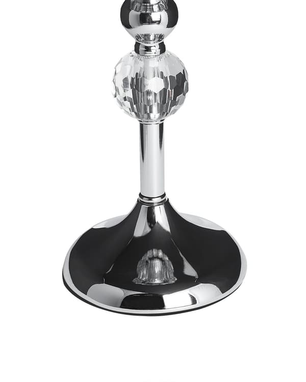 Ljusstake Silver Metall Glas Glam