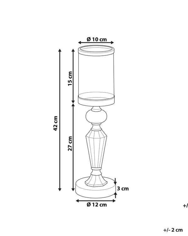 Ljusstake Silver Metal Glas Glam