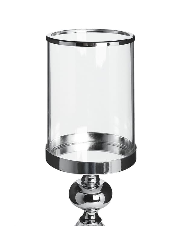 Ljusstake Silver Metal Glas Glam