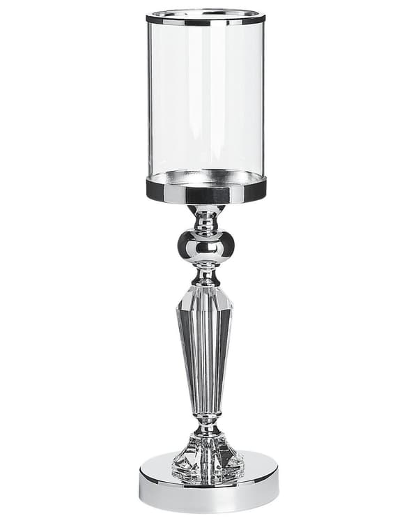 Ljusstake Silver Metal Glas Glam