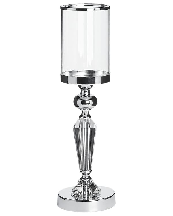 Ljusstake Silver Metal Glas Glam