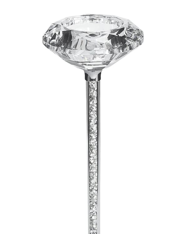 Ljusstake Silver Metall Glas Glam