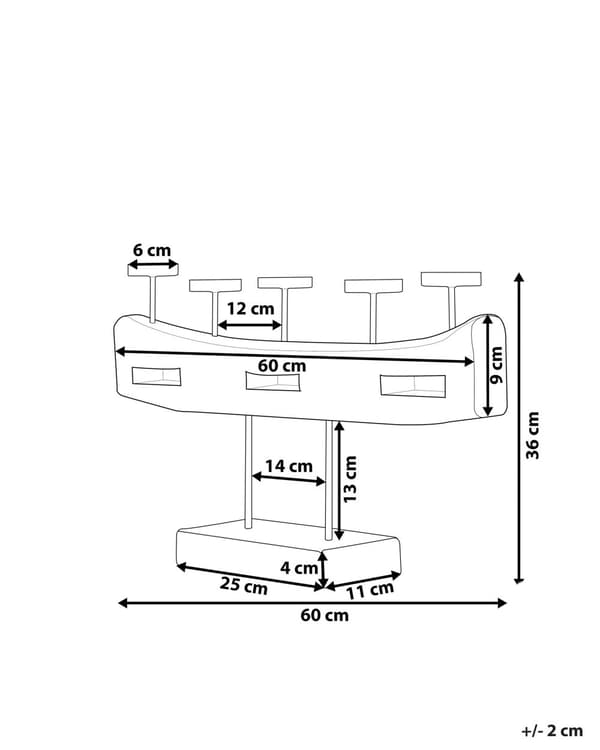 Kynttilänjalka vaalea puu mänty metalli 60 x 11 x 36 cm käsintehty viisihaarainen rustiikkinen tyyli