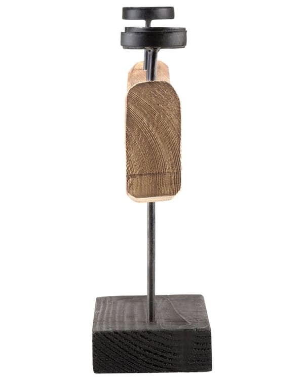 Kynttilänjalka vaalea puu mänty metalli 60 x 11 x 36 cm käsintehty viisihaarainen rustiikkinen tyyli