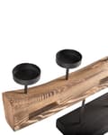 Pikkukuva 7 / 7: Kynttilänjalka vaalea puu mänty metalli 60 x 11 x 36 cm käsintehty viisihaarainen rustiikkinen tyyli