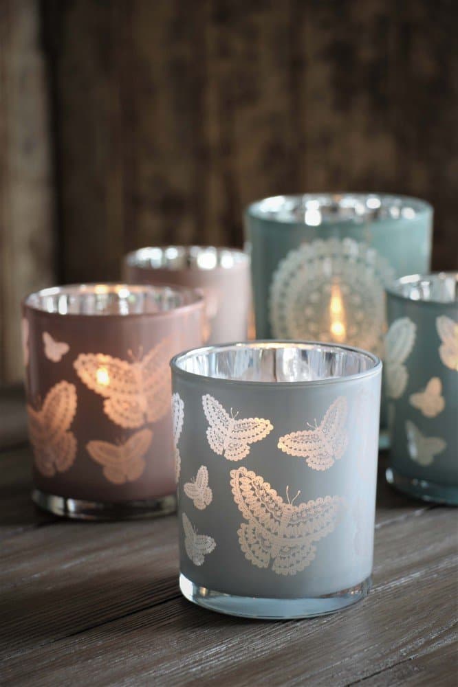 Majas Cottage Lykta Happiness Butterflies Vit