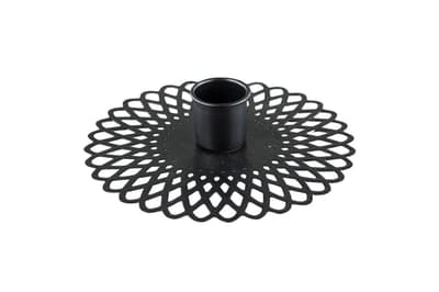 FINTINNE Lysestage blomst 2-pak sort metal