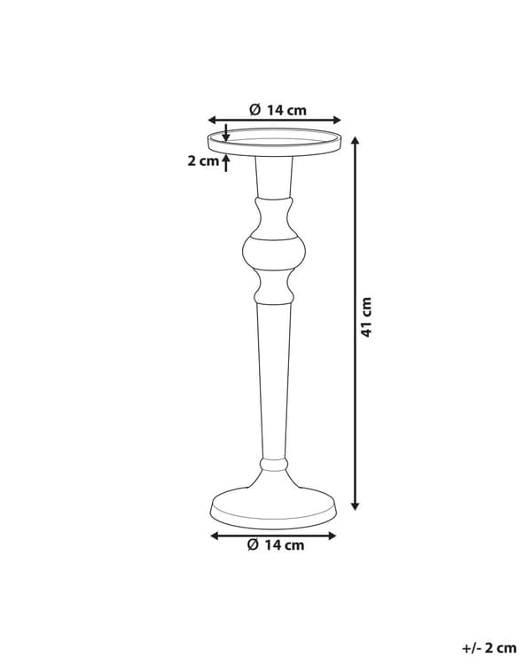 Kynttilänjalka hopea metalli alumiini 40 cm korkea moderni perinteinen tyyli