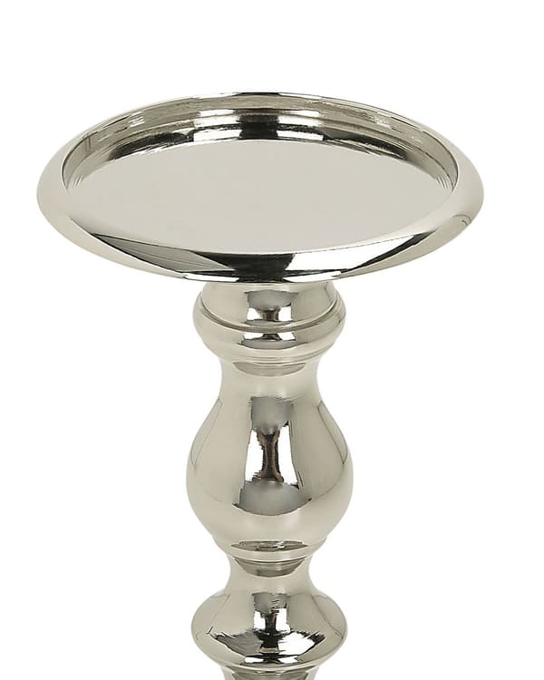 Kynttilänjalka hopea alumiini 24 cm korkea elegantti glamour moderni tyyli