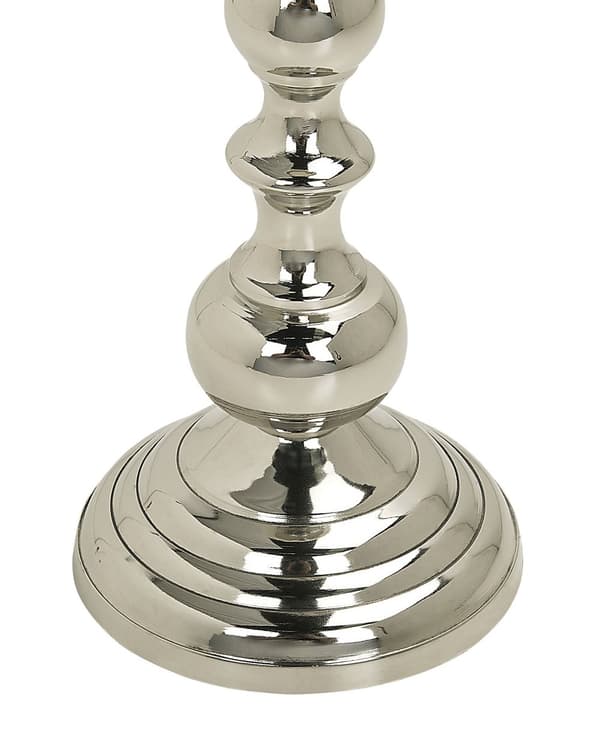 Kynttilänjalka hopea alumiini 24 cm korkea elegantti glamour moderni tyyli