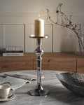 Miniatyrbild 4 av 6: Ljusstake Silver Metall 40 cm Modernt dekorativt tillbehör Elegant Vardagsrum Accent