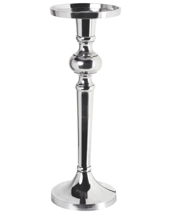 Ljusstake Silver Metall 40 cm Modernt dekorativt tillbehör Elegant Vardagsrum Accent