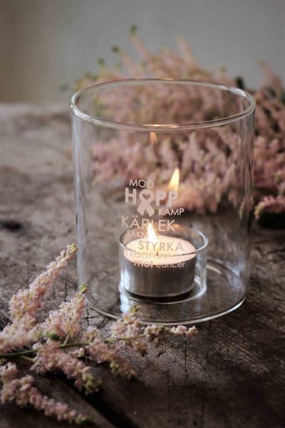 Majas Cottage Lykta Tillsammans mot Cancer glas