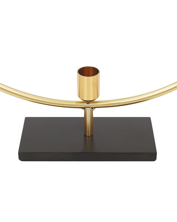 Ljusstake Guld Metall 45 cm Ljushållare Dekoration Cirkelformad Glam