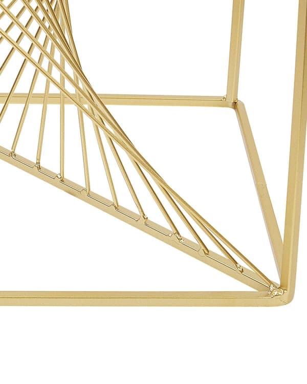 Lysestage Guld Metal 23 cm Kubisk Firkantet Form Dekor Tilbehør Glamour Dekoration Stue og Værelse