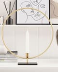 Pikkukuva 4 / 6: Kynttilänjalka kulta metalli pyöreä kehä 45 cm korkea glamour moderni tyyli