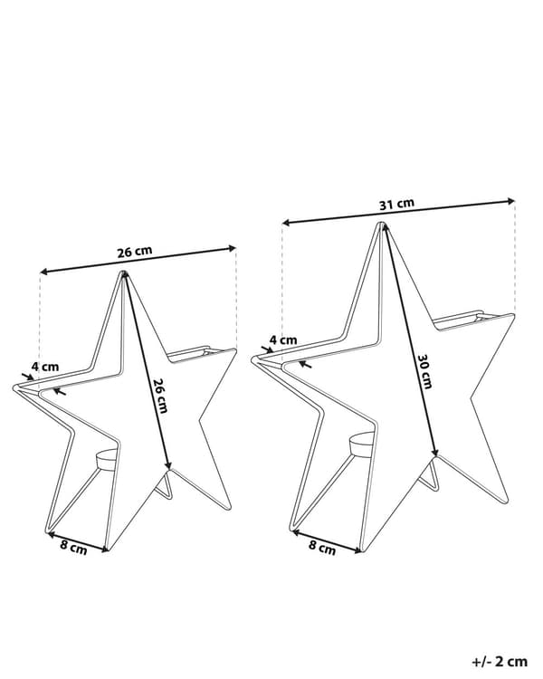 Set med 2 ljusstakar Silver Metall Stjärnor Julsäsongen Ornament Figurer