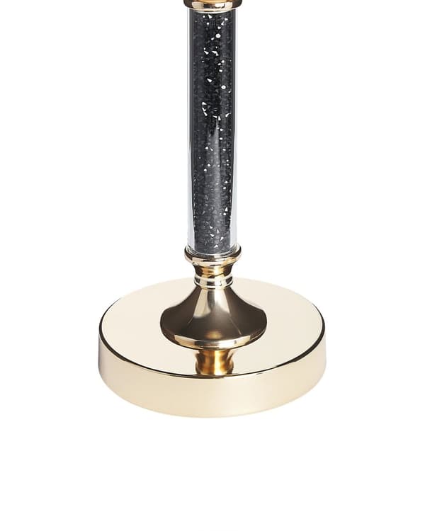 Ljushållare Guld och Svart Metall Pelare Glas Skärm 48 cm Glamour Accent Dekoration Bord Bordsupsats