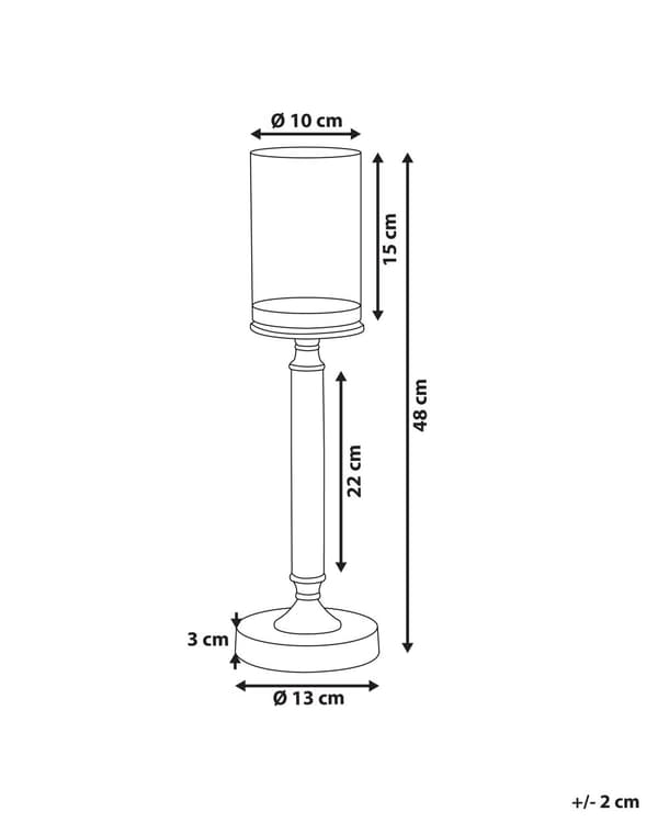 Ljushållare Silver Metall Pelare Glas Skärm 48 cm Glamour Accent Dekoration Bord Bordsupsats