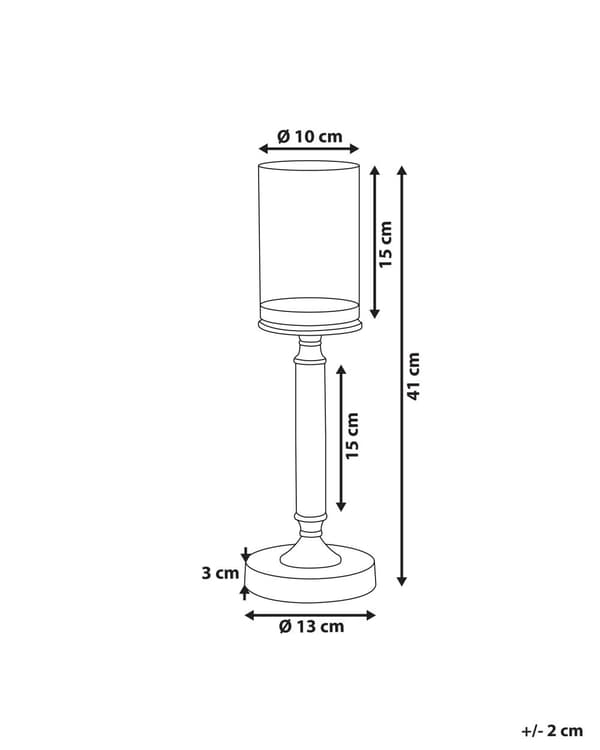Ljushållare Silver Metall Pelare Glas Skärm 41 cm Glamour Accent Dekoration Bord Bordsupsats