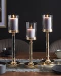 Pikkukuva 2 / 6: Kynttilänjalka kulta metalli pilari muoto 48 cm korkea koriste glamour tyyli