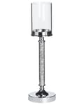 Pikkukuva 1 / 6: Kynttilänjalka hopea metalli pilari muoto 48 cm korkea koriste glamour tyyli