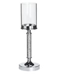 Pikkukuva 1 / 6: Kynttilänjalka hopea metalli pilari muoto 41 cm korkea koriste glamour tyyli