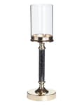 Pikkukuva 1 / 6: Kynttilänjalka kulta/musta metalli pilari muoto 41 cm korkea koriste glamour tyyli