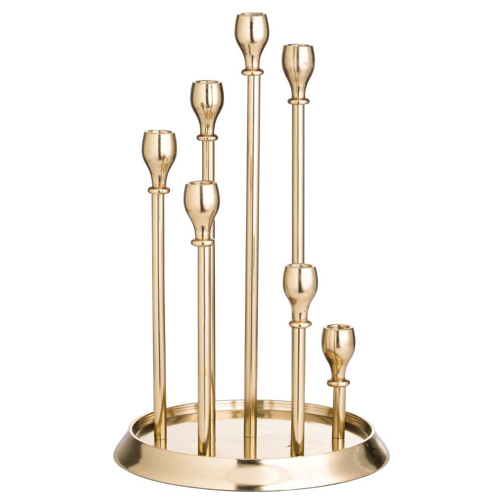 Hill Interiors Brass Circular Multi Candle Holder