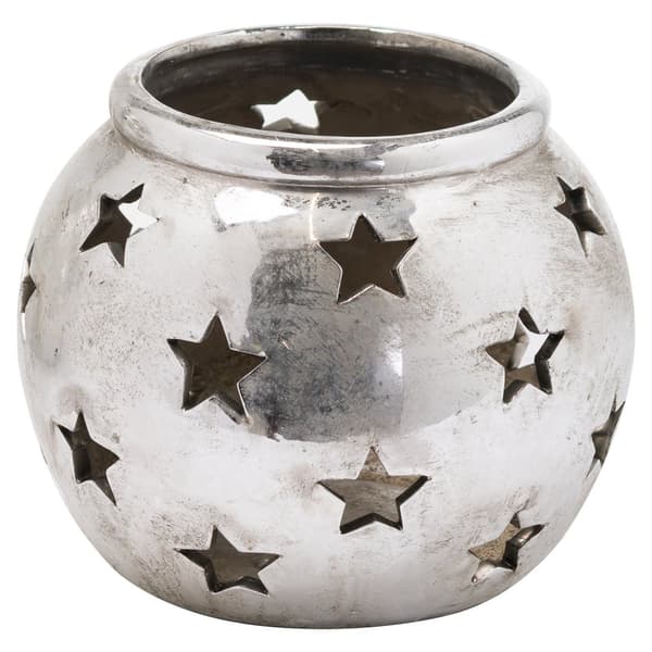 Hill Interiors Aspen Star lyslygte lanterne Silver 10cm x 14cm