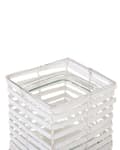 Miniatyrbild 8 av 9: Set med 3 ljusstakar Vit Poppelträ Glas Olika storlekar Fyrkantig Boho Design