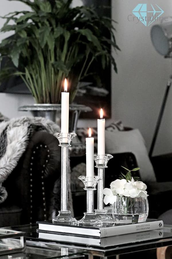 SILHOUETTE Ljusstake kristall (set om 3 st) - Crystalline Sweden