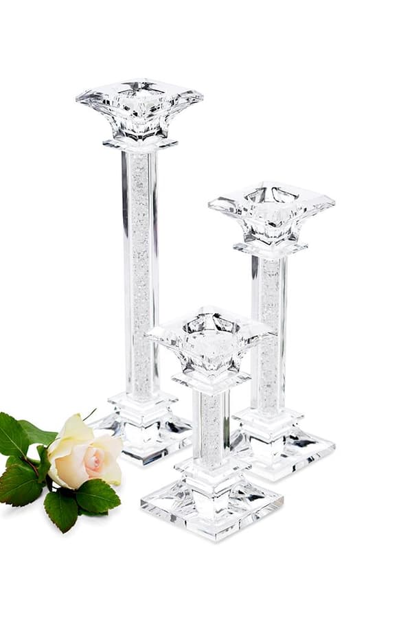 SILHOUETTE Ljusstake kristall (set om 3 st) - Crystalline Sweden